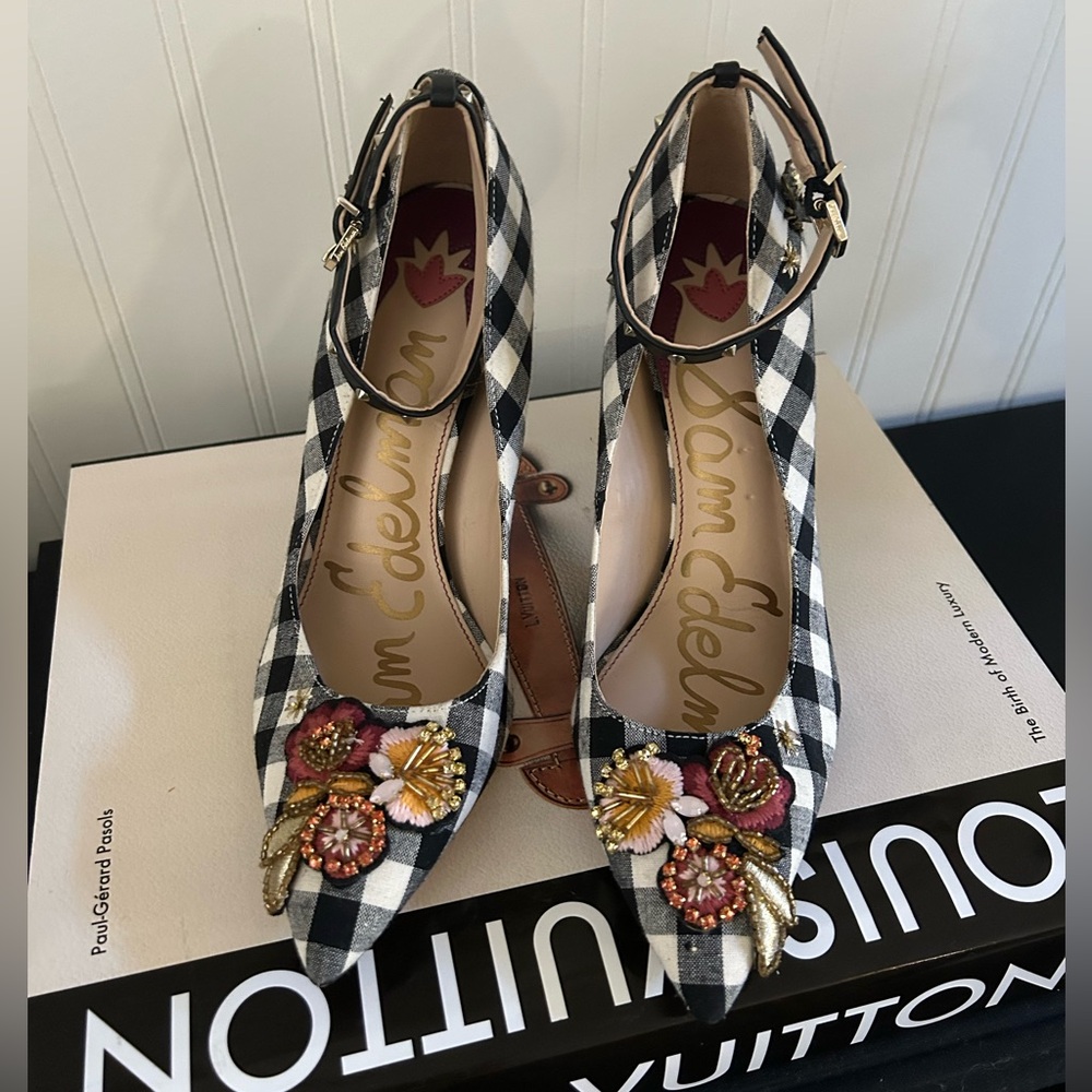 Sam Edelman hermione 3 Black and White Checkered Heels - Picture 6 of 16